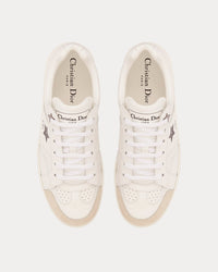 Star White Calfskin and Suede Low Top Sneakers