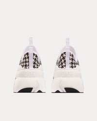 D-Connect Black and White Technical Fabric with Micro-Houndstooth Print Low Top Sneakers