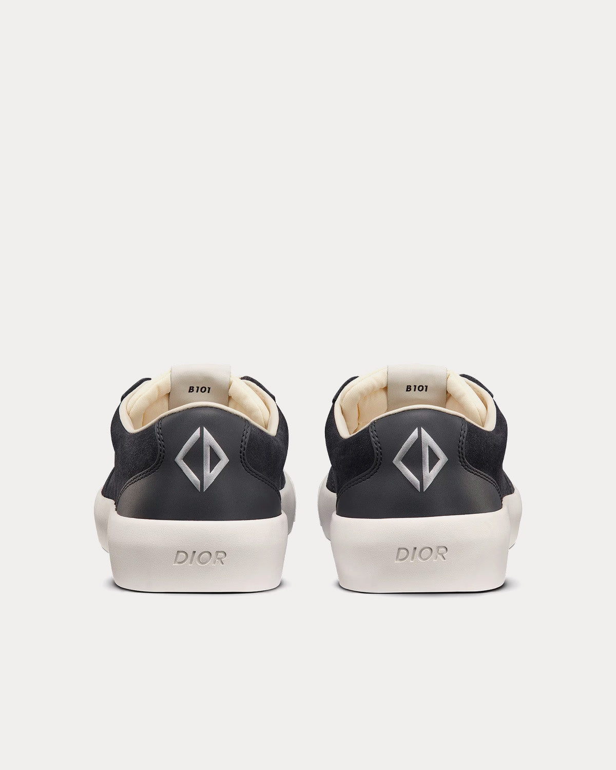 B101 Nubuck Calfskin Black Low Top Sneakers