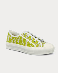 Walk'n'Dior Lime Dior Oblique Embroidered Cotton Low Top Sneakers