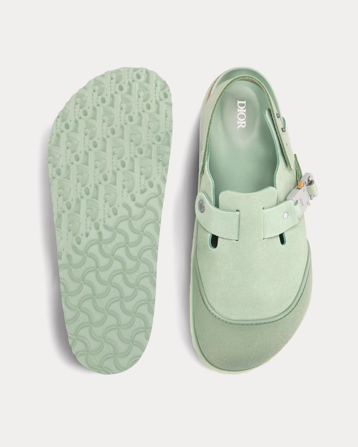 Tokio Mule Pastel Green Nubuck Calfskin Slip Ons