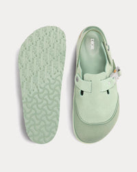 Tokio Mule Pastel Green Nubuck Calfskin Slip Ons