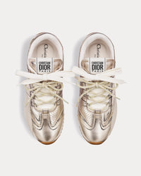 D-Sketch Crinkled Lambskin & Laminated Calfskin Gold-Tone Low Top Sneakers