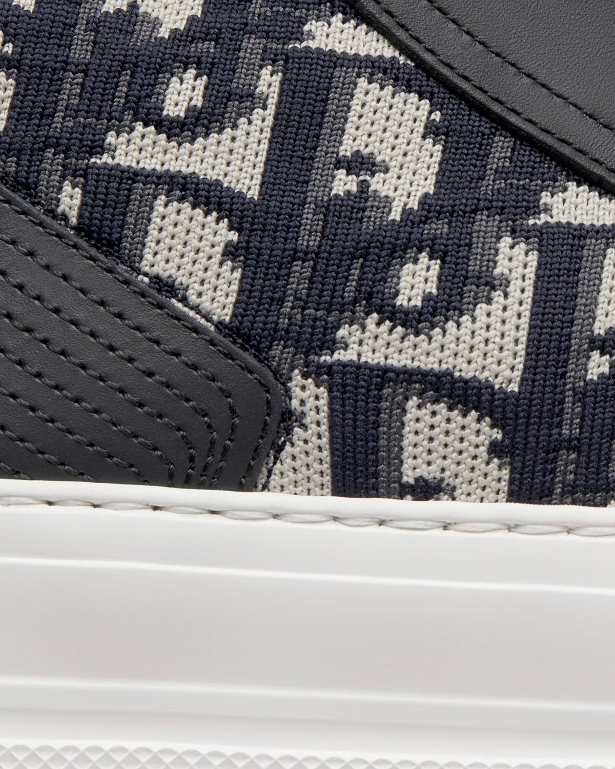 Walk'n'Dior Platform Deep Blue Dior Oblique Technical Mesh and Calfskin High Top Sneakers