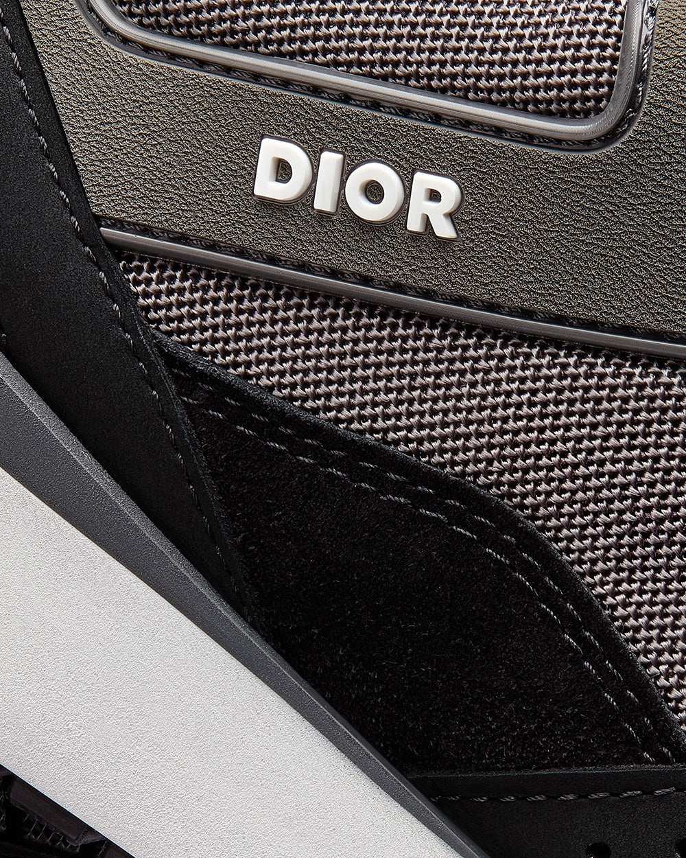 B29 Gray Technical Mesh, Black Suede and Smooth Calfskin Low Top Sneakers