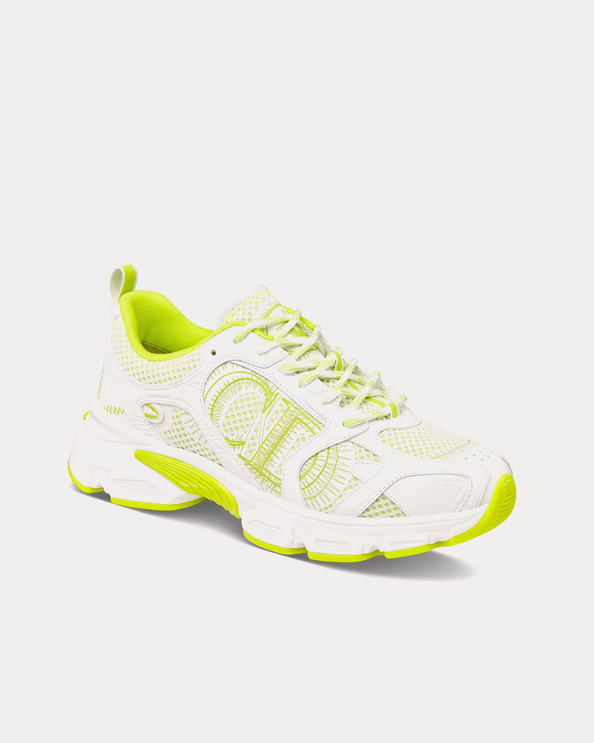 Miss Dior Chrono Mesh & Leather-Effect Panels White / Lime Green Low Top Sneakers