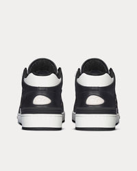 B57 Black and White Smooth Calfskin with Beige and Black Dior Oblique Jacquard Mid Top Sneakers