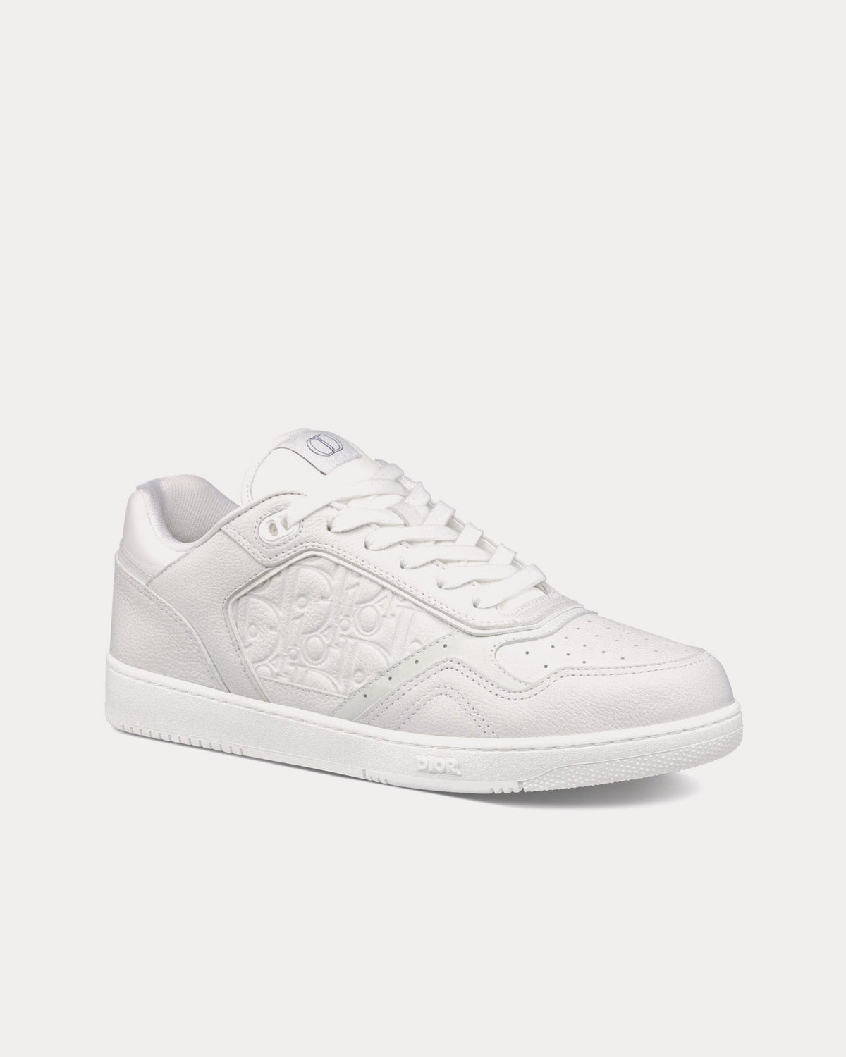 B27 White Grained Calfskin and White Dior Gravity Leather Low Top Sneakers