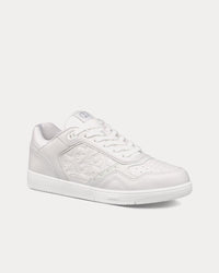 B27 White Grained Calfskin and White Dior Gravity Leather Low Top Sneakers