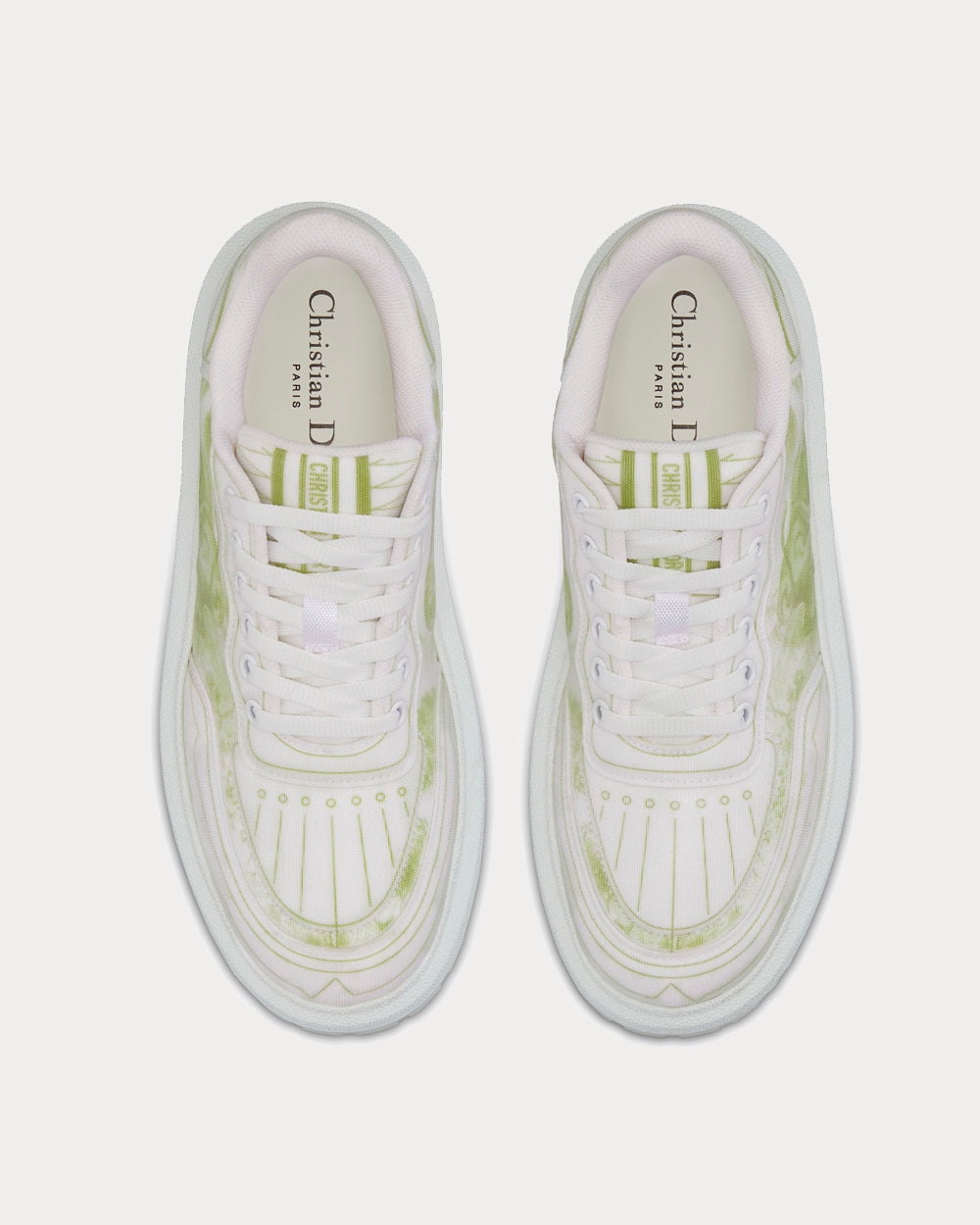 Addict Lime Toile de Jouy Technical Fabric Low Top Sneakers