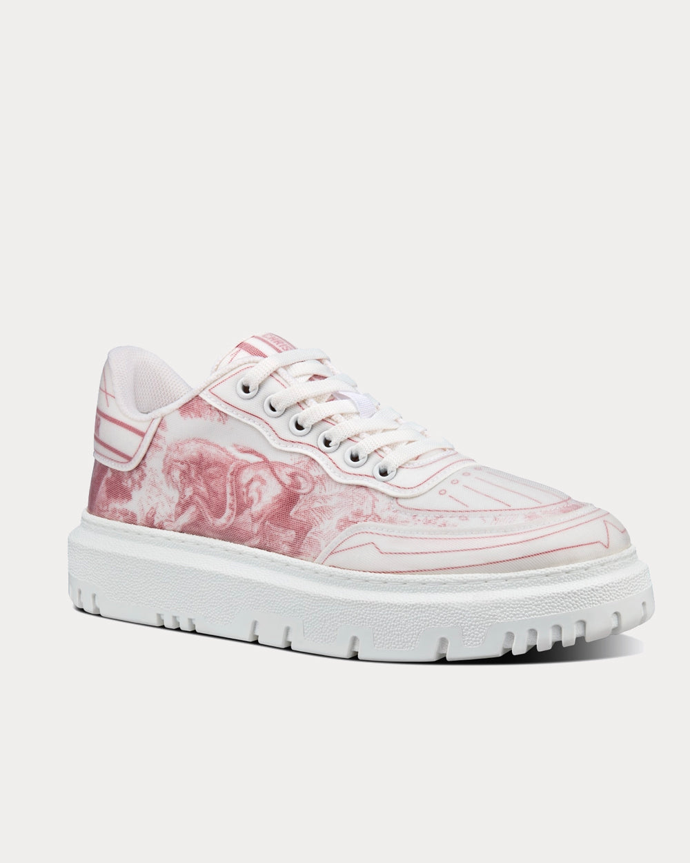 Addict Raspberry Toile de Jouy Technical Fabric Low Top Sneakers
