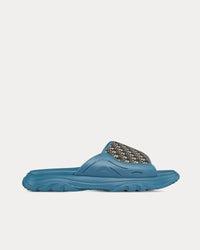H-Town Blue Rubber with Beige and Black Dior Oblique Jacquard Sandals