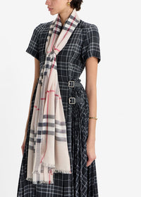 Luxury Wide Check Silk Scarf
