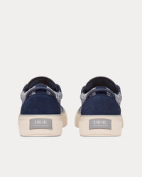 B33 Navy Blue Dior Oblique Jacquard and Suede Low Top Sneakers