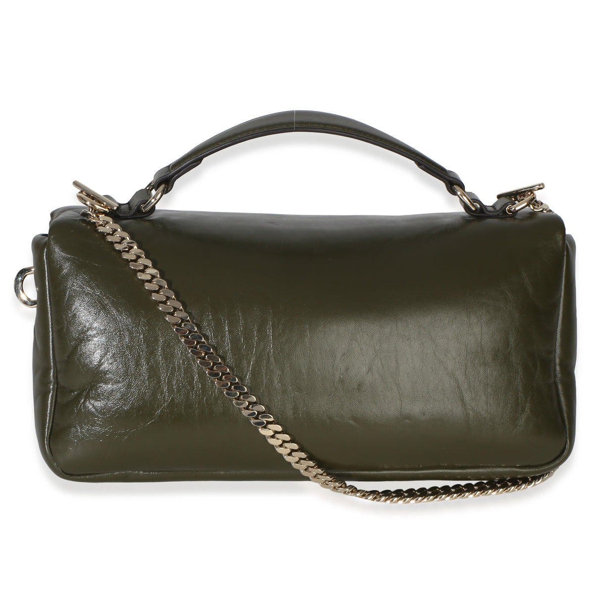 Green Lambskin Milano Small Top Handle Shoulder Bag