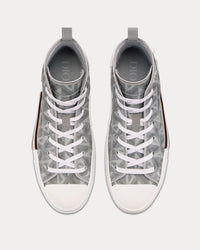 B23 Dior Gray CD Diamond Canvas High Top Sneakers