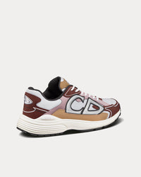 B30 White Mesh and Brown and Beige Technical Fabric Low Top Sneakers