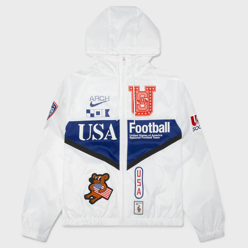 USA V.A.A. Anthem Jacket - White/Deep Royal Blue