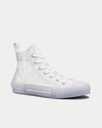 B23 Transparent Canvas with White Raised Dior Oblique Motif High Top Sneakers