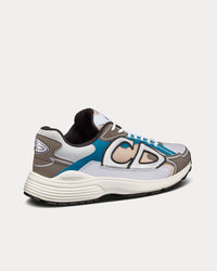 B30 White and Beige Mesh with Blue and Olive Technical Fabric Low Top Sneakers