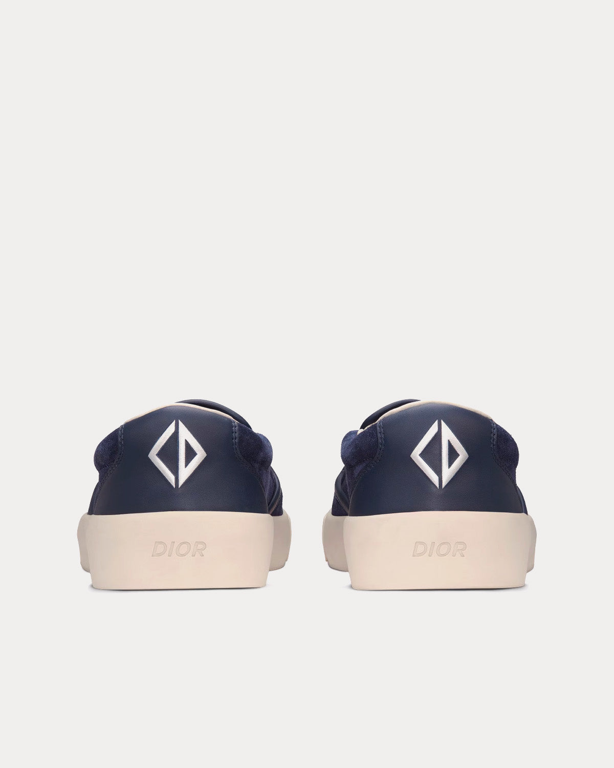 B101 Navy Blue Suede and Smooth Calfskin Slip On Sneakers