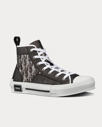 B23 Black and White Dior Oblique Canvas High Top Sneakers