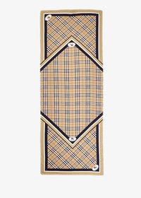 Luxury Check Knight Stamp Silk Scarf