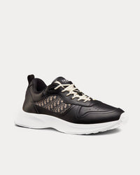 B25 Black Smooth Calfskin and Beige and Black Dior Oblique Jacquard Low Top Sneakers