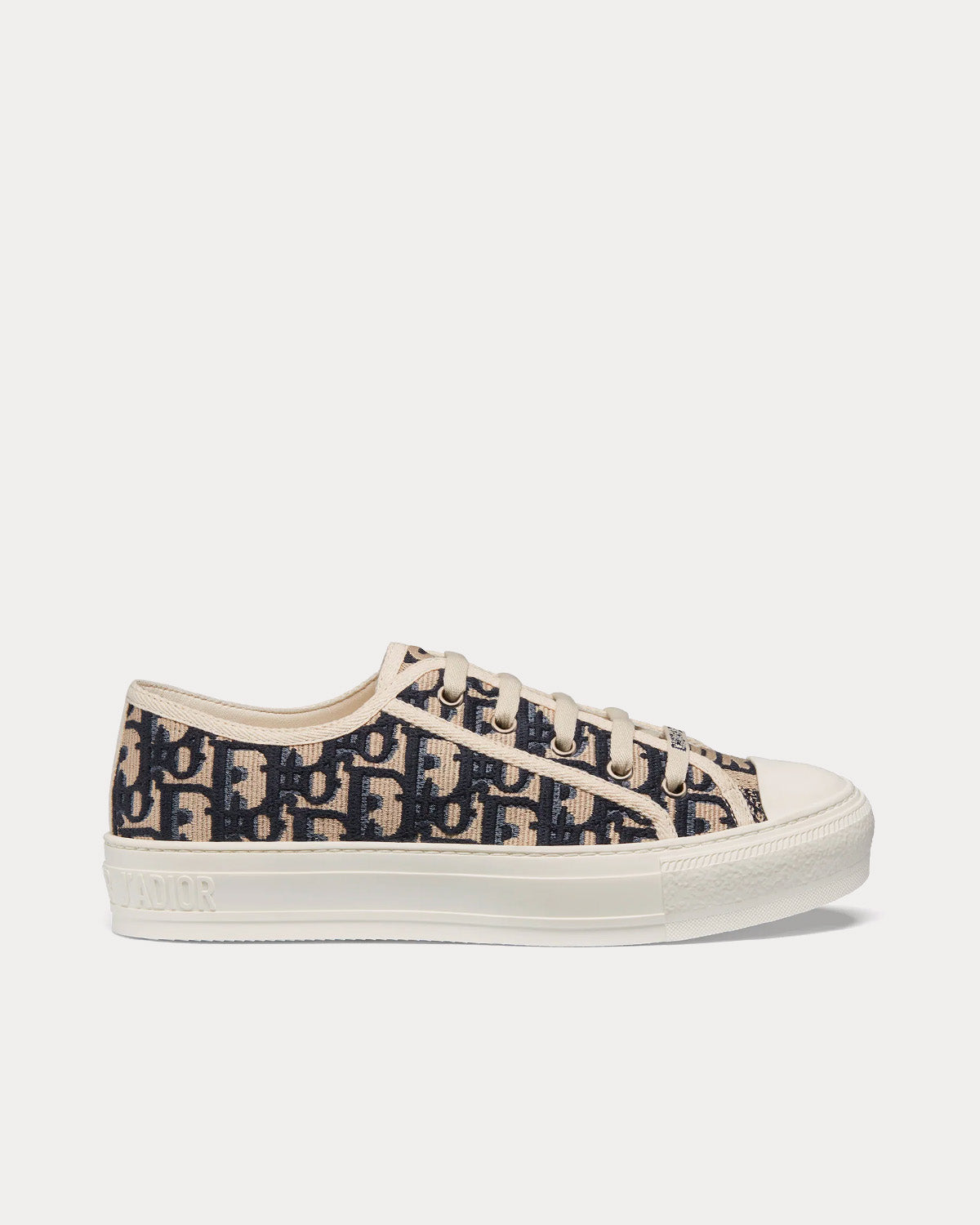 Walk'n'Dior Deep Blue Dior Oblique Embroidered Cotton Low Top Sneakers
