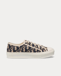 Walk'n'Dior Deep Blue Dior Oblique Embroidered Cotton Low Top Sneakers