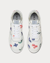 B27 White Smooth Calfskin with Printed Motif Low Top Sneakers