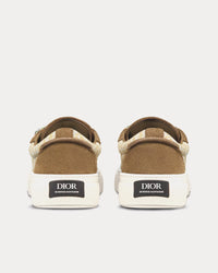 B33 Khaki and Cream Dior Oblique Jacquard and Khaki Suede Low Top Sneakers