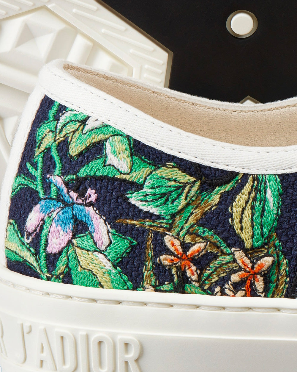 Walk'n'Dior Black Multicolor D-Constellation Embroidered Cotton Low Top Sneakers