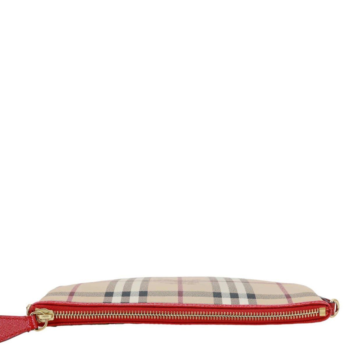 BURBERRY Peyton Small Haymarket Check Canvas Crossbody Clutch Military Red