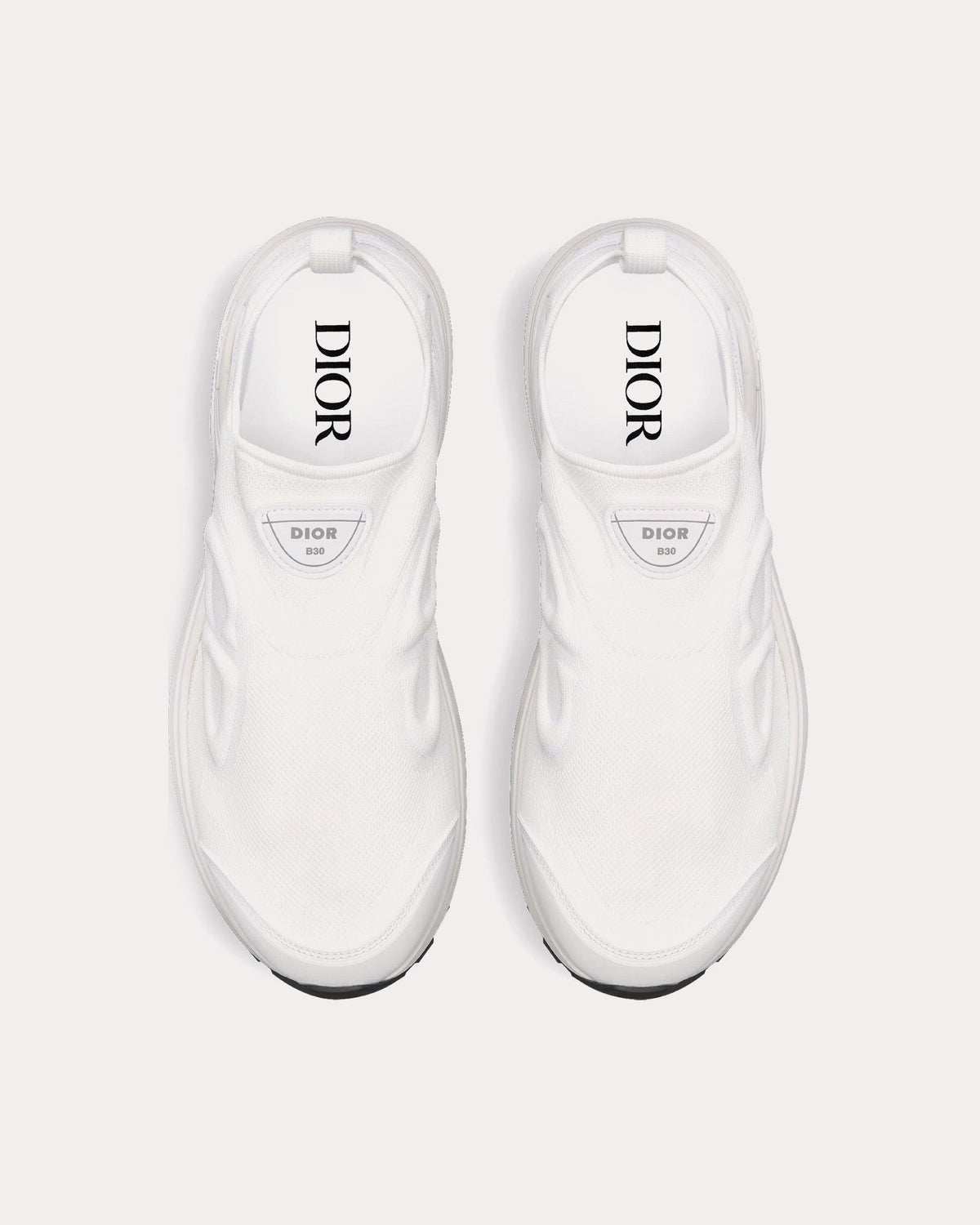 B30 Countdown Techical Mesh & Fabric White Slip On Sneakers