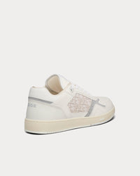 B27 White Smooth Calfskin and Off-White Dior Oblique Jacquard Low Top Sneakers