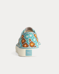 Saltwind Geometric Pattern Light Blue / Orange Low Top Sneakers
