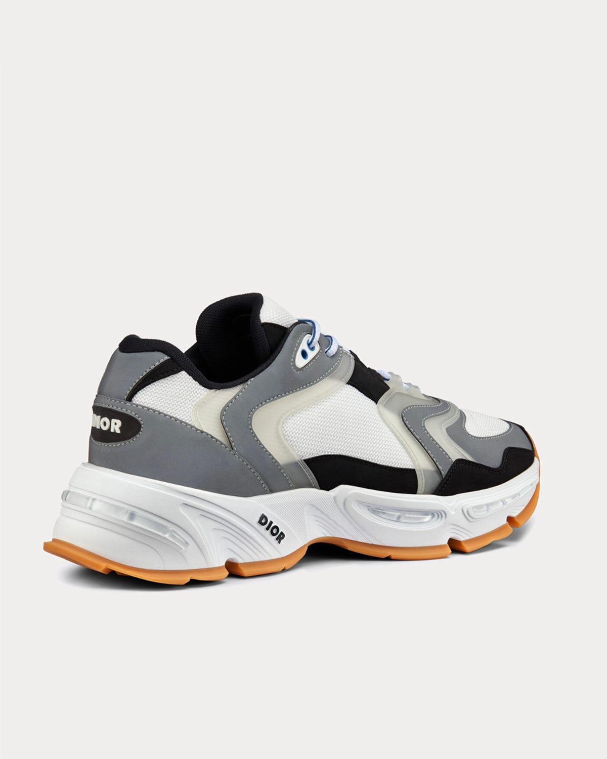 CD1 White Mesh and Gray and Black Technical Fabric Running Trainers