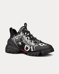 D-Connect Black Technical Fabric with Dior Union Print Low Top Sneakers