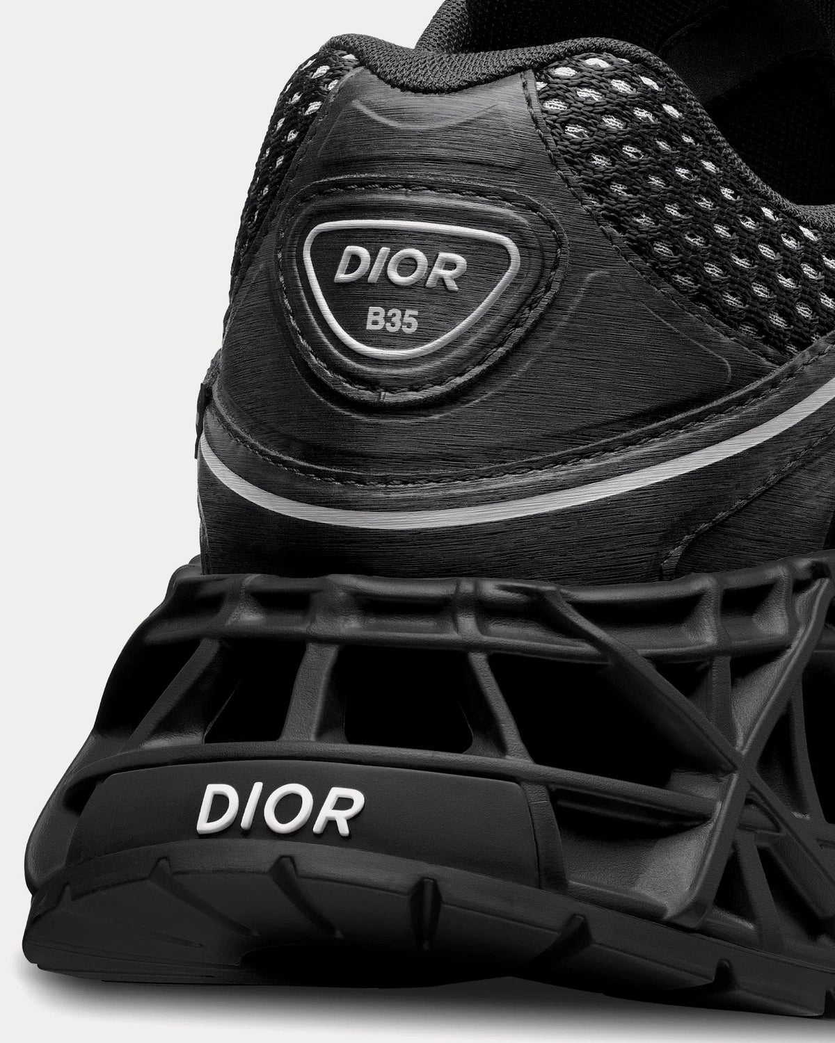 B35 NXXT Black Technical Fabric and Black Technical Mesh Low Top Sneakers