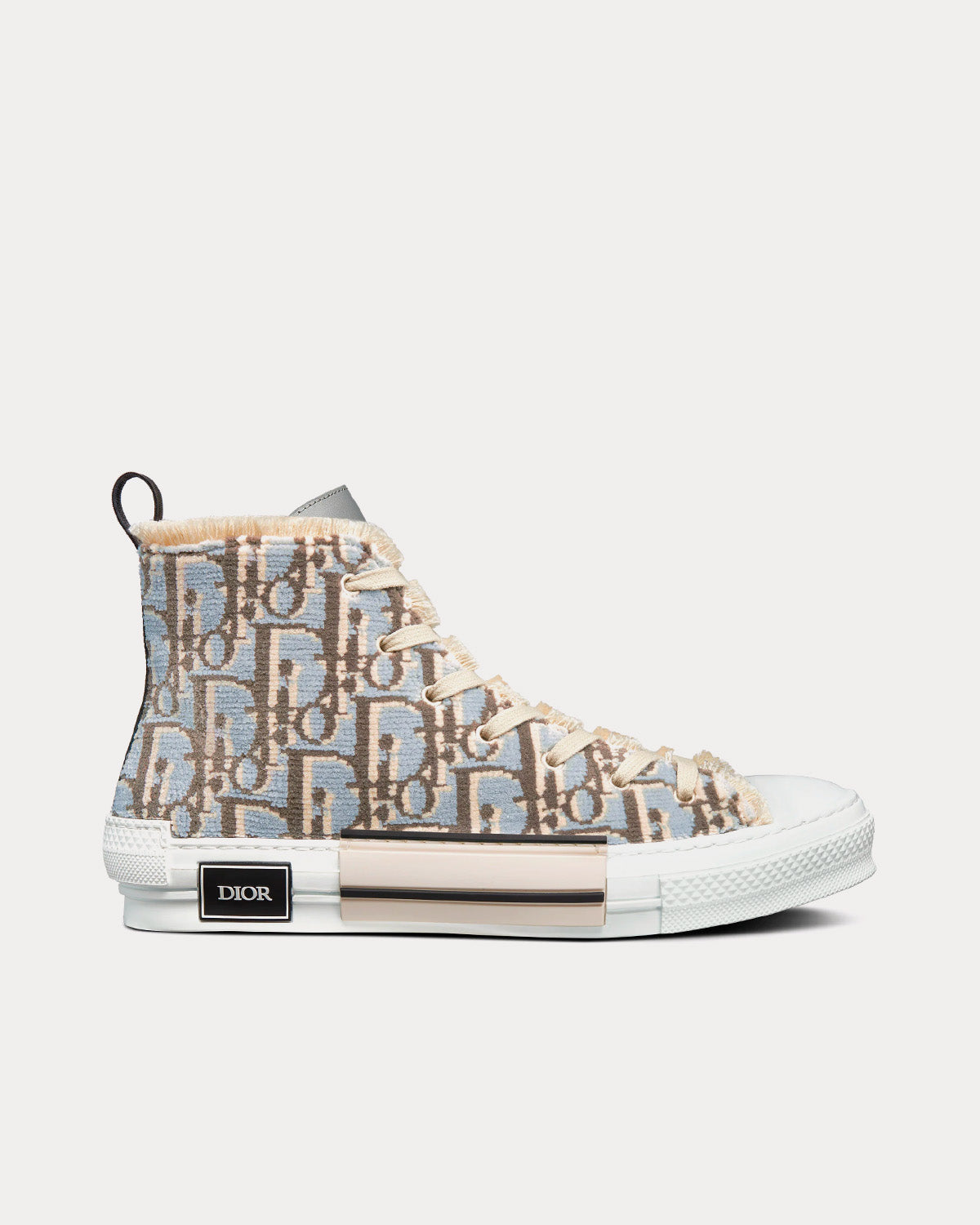 B23 Greige Dior Oblique Tapestry High Top Sneakers