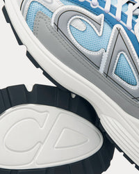 B30 Light Blue Mesh and Dior Gray, White and Blue Technical Fabric Low Top Sneakers