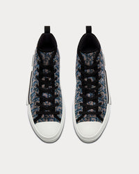 B23 Beige and Blue Dior Oblique Strass High Top Sneakers