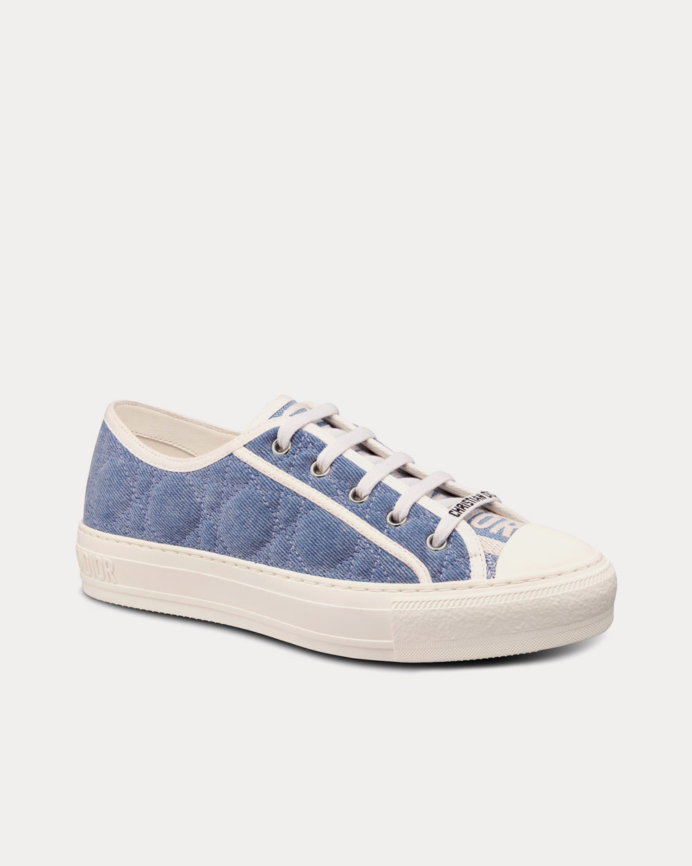 Walk'n'Dior Blue Faded Cannage Embroidered Denim Low Top Sneakers