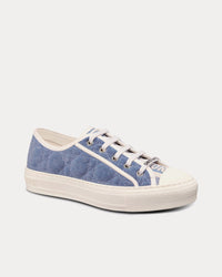 Walk'n'Dior Blue Faded Cannage Embroidered Denim Low Top Sneakers
