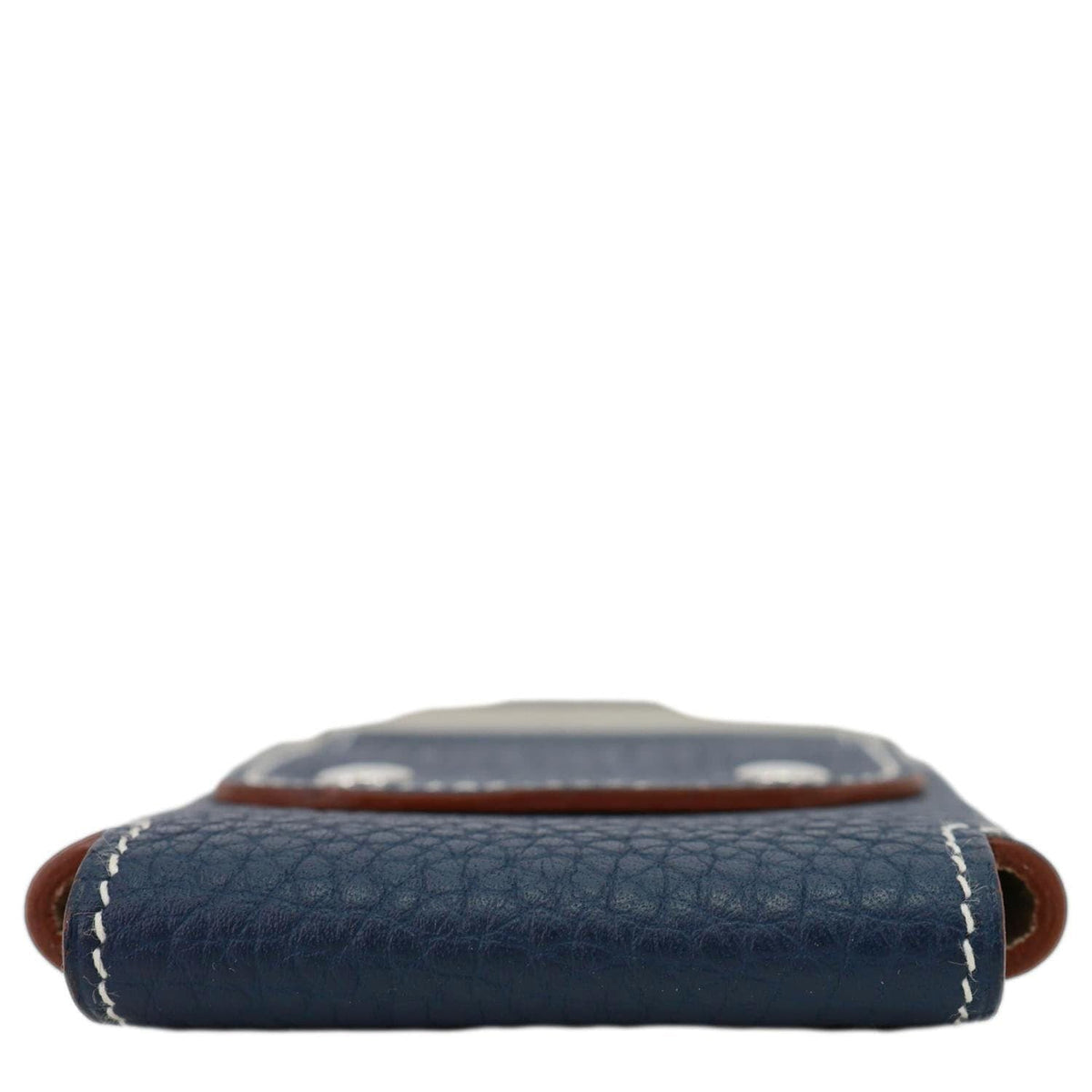 HERMES Leather Deck Of Cards & Case Navy Blue