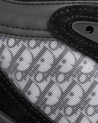 B25 Runnner Black Dior Oblique Canvas and Suede Low Top Sneakers