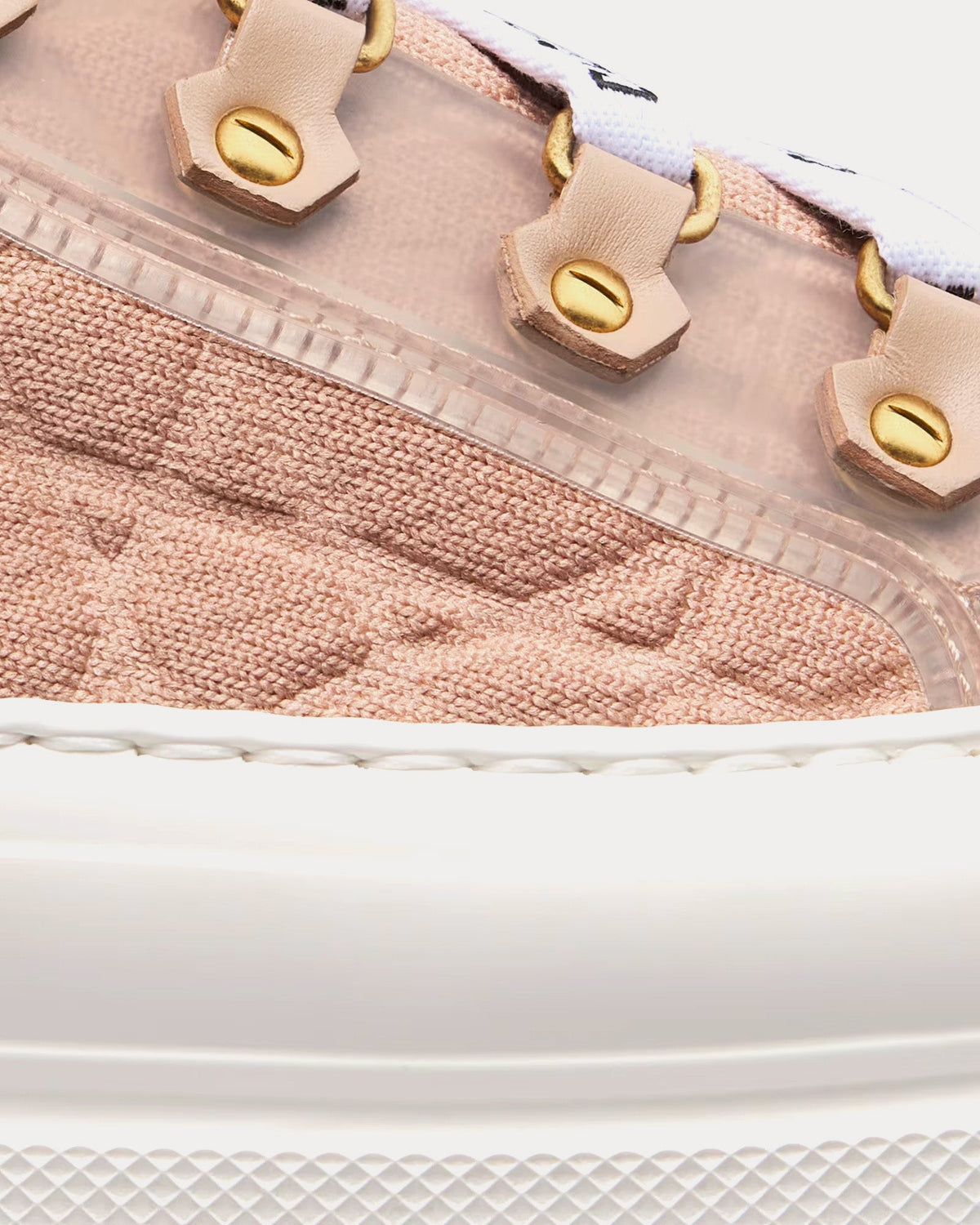 Walk'n'Dior Platform Nude Macrocannage Technical Mesh High Top Sneakers