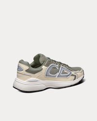 B30 Olive Mesh and Cream Technical Fabric Low Top Sneakers