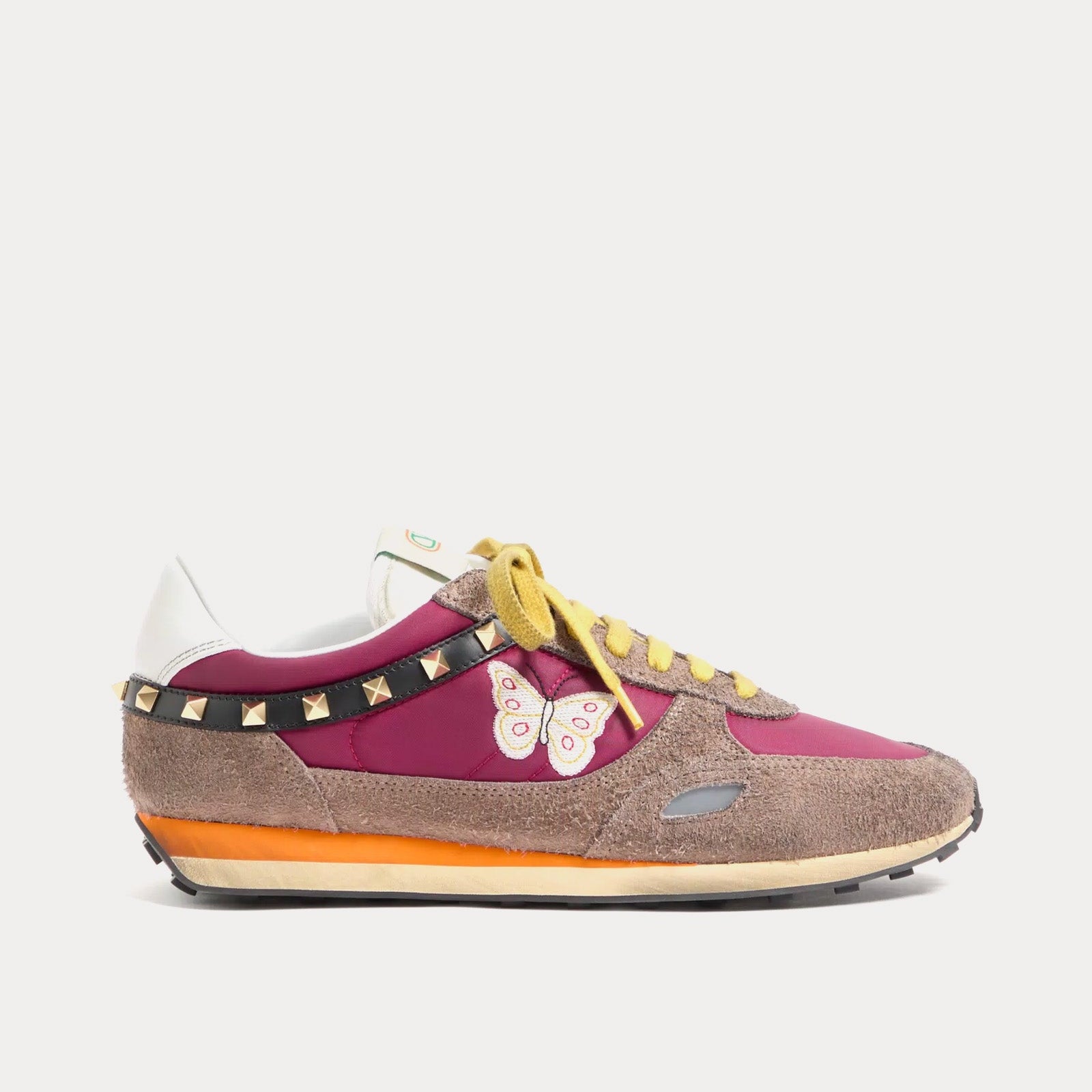 Stud Up Split Leather & Nylon with Butterfly Embroidery Insolent / Multi Low Top Sneakers